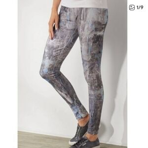 Soft Surroundings Casual Coastal Comfy Lounge blue marble print leggings large